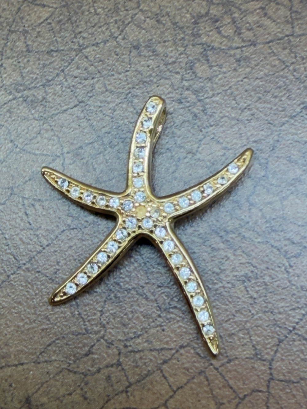 Gold Crystal Starfish Pendant by Sharon Case